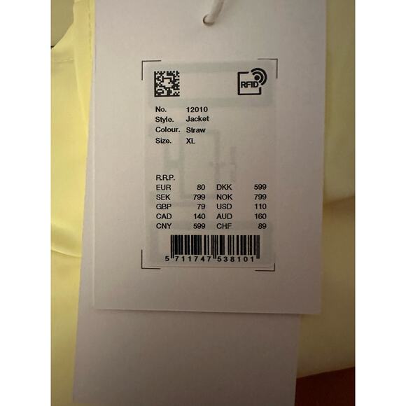 Rains Waterproof Longline Jacket, In Straw Color, Size XL, NWT, Unisex - Picture 9 of 12